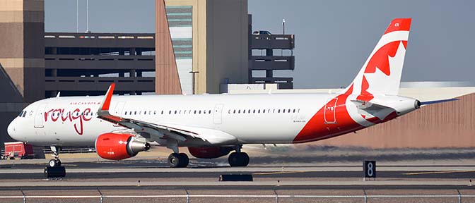 Rouge Airbus A321-211 C-FJQH, Phoenix Sky Harbor, January 9, 2016